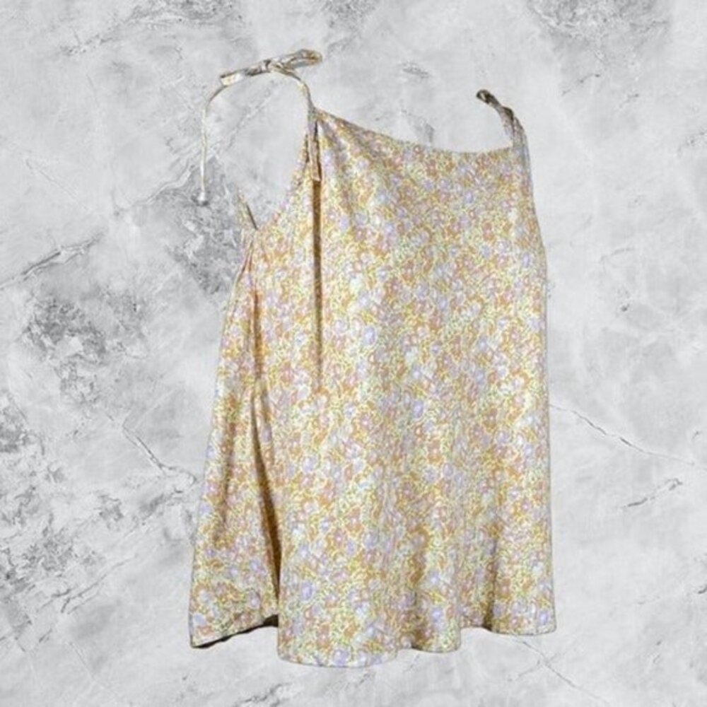 Anna Nata Floral Top - White Gold Arabis